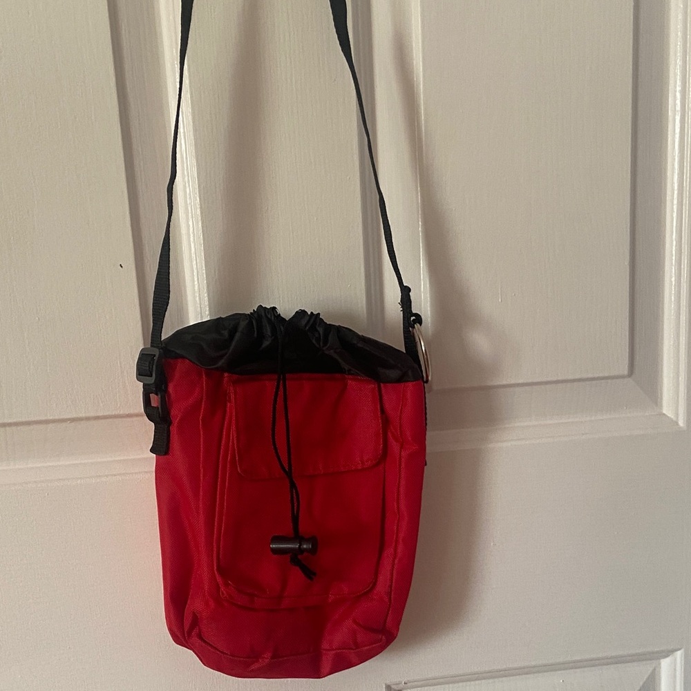Compact Red & Black Hiking Bag • Lightweight Crossbody Outdoor Pouch
